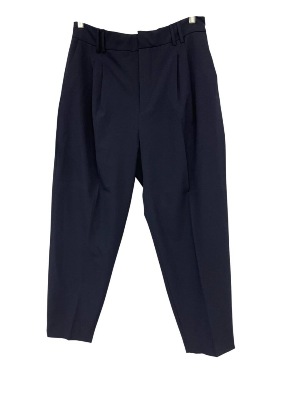 Zara Womens Pants straight fit EU 46 US 14 Blue Pleated Trousers 7290/040 NWT